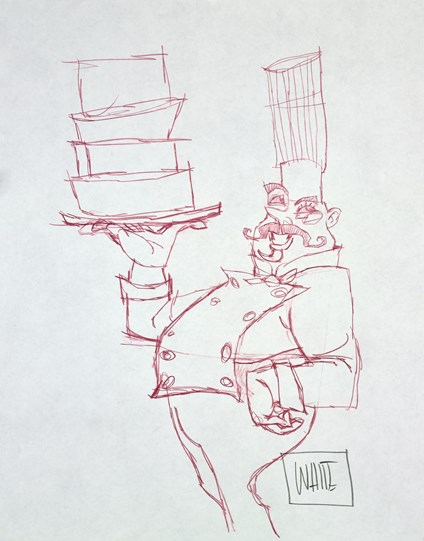Chef Study II by Todd White - Original Drawing on Mounted Paper